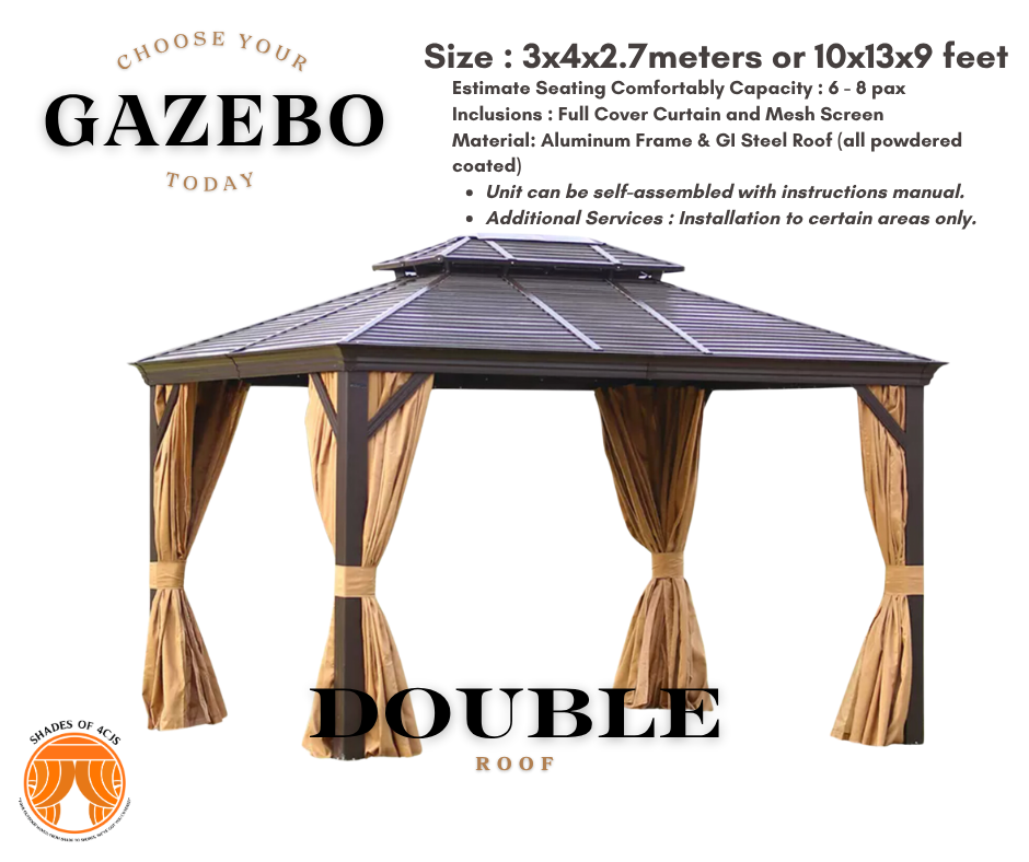 Brenda 3 x 4 meters Double Roof Hard top