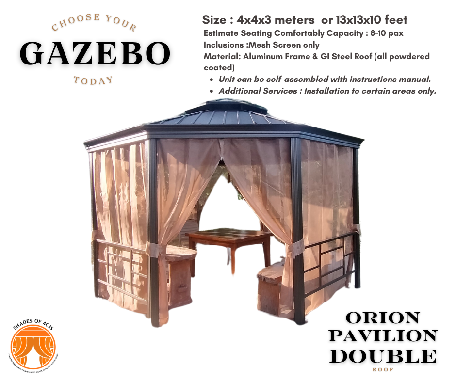 Hard Top Gazebo Double Roof