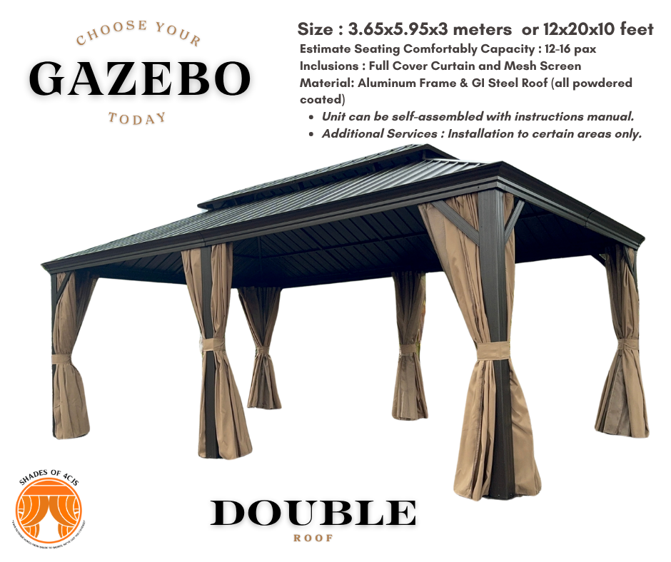 Hard Top Gazebo Double Roof