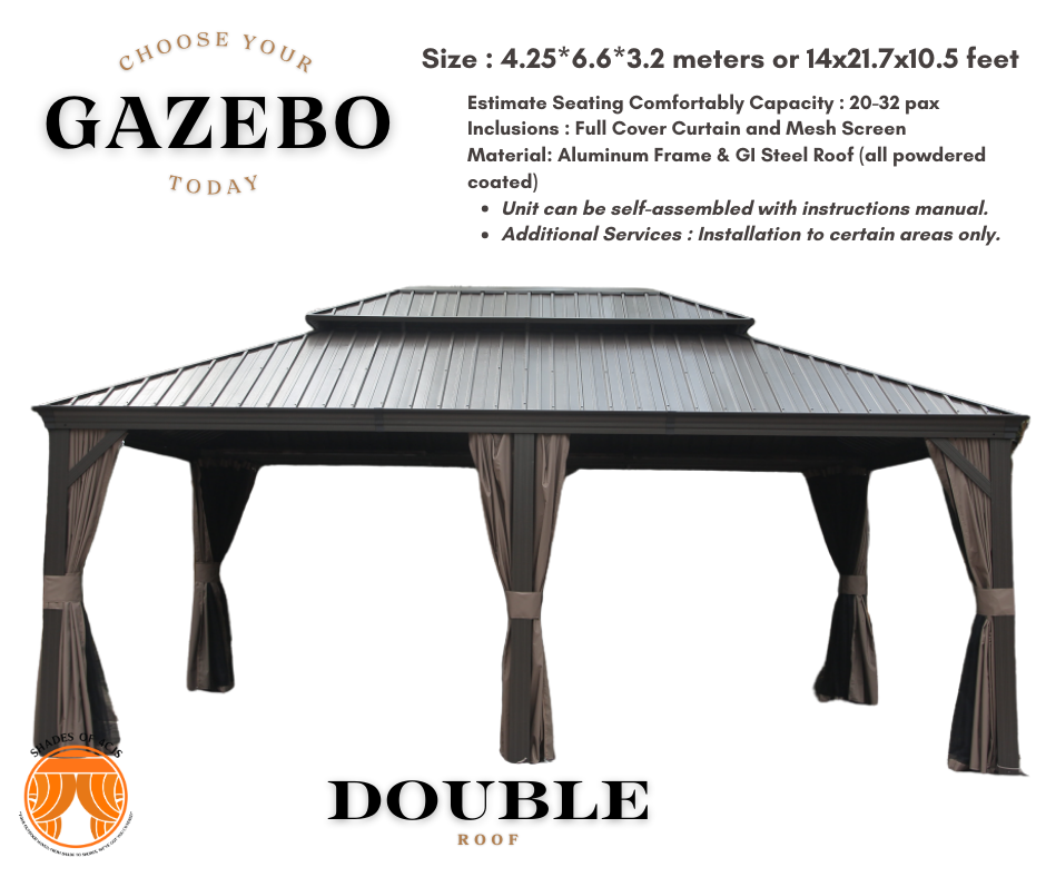 Hard Top Gazebo Double Roof
