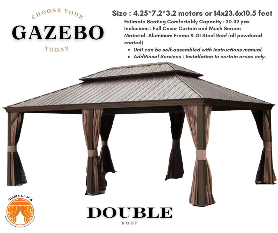 Hard Top Gazebo Double Roof