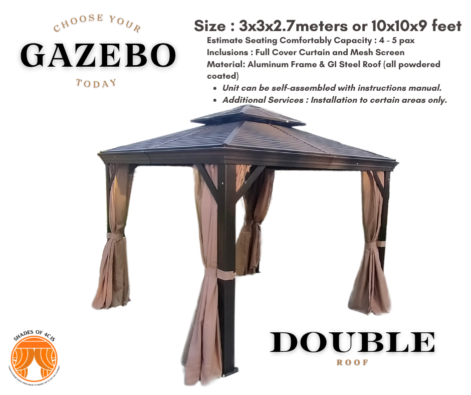 Hard Top Gazebo Double Roof