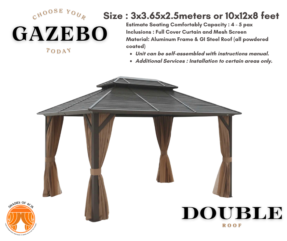 Hard Top Gazebo Double Roof